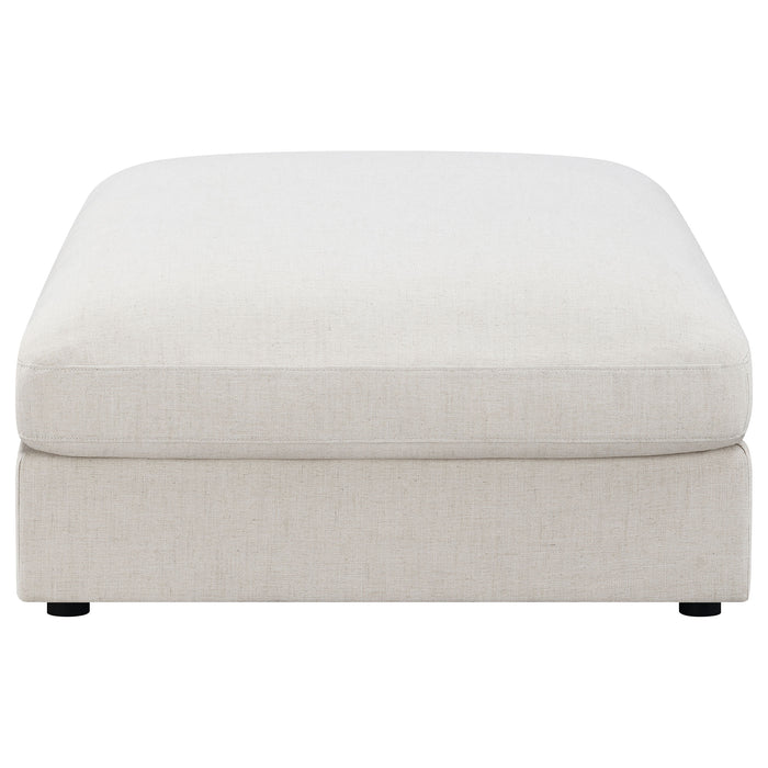 Serene Square Upholstered Ottoman Beige