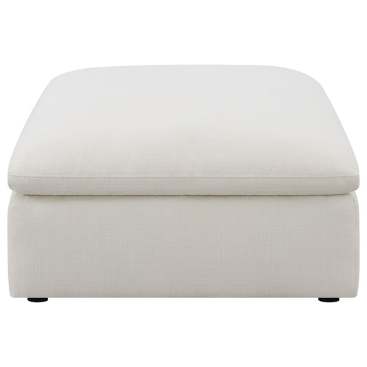 Hobson Square Upholstered Ottoman Ivory