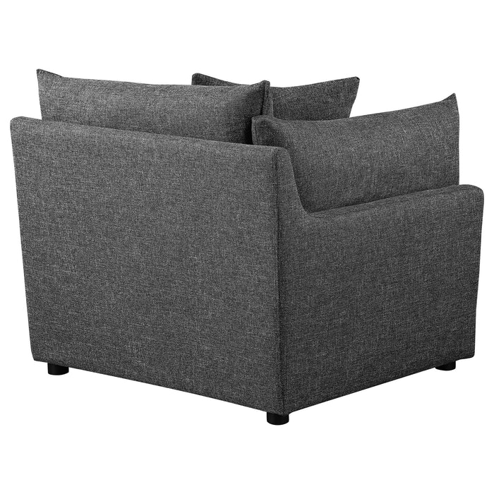 Sasha 3-Piece Upholstered Sofa Barely Black