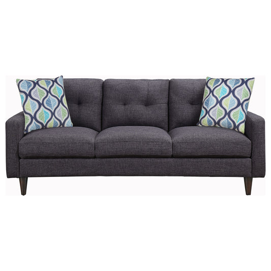 Watsonville Upholstered Track Arm Tufted Sofa Grey