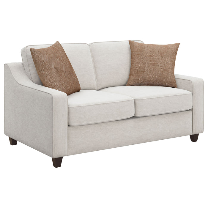 Christine Upholstered Sloped Arm Loveseat Beige