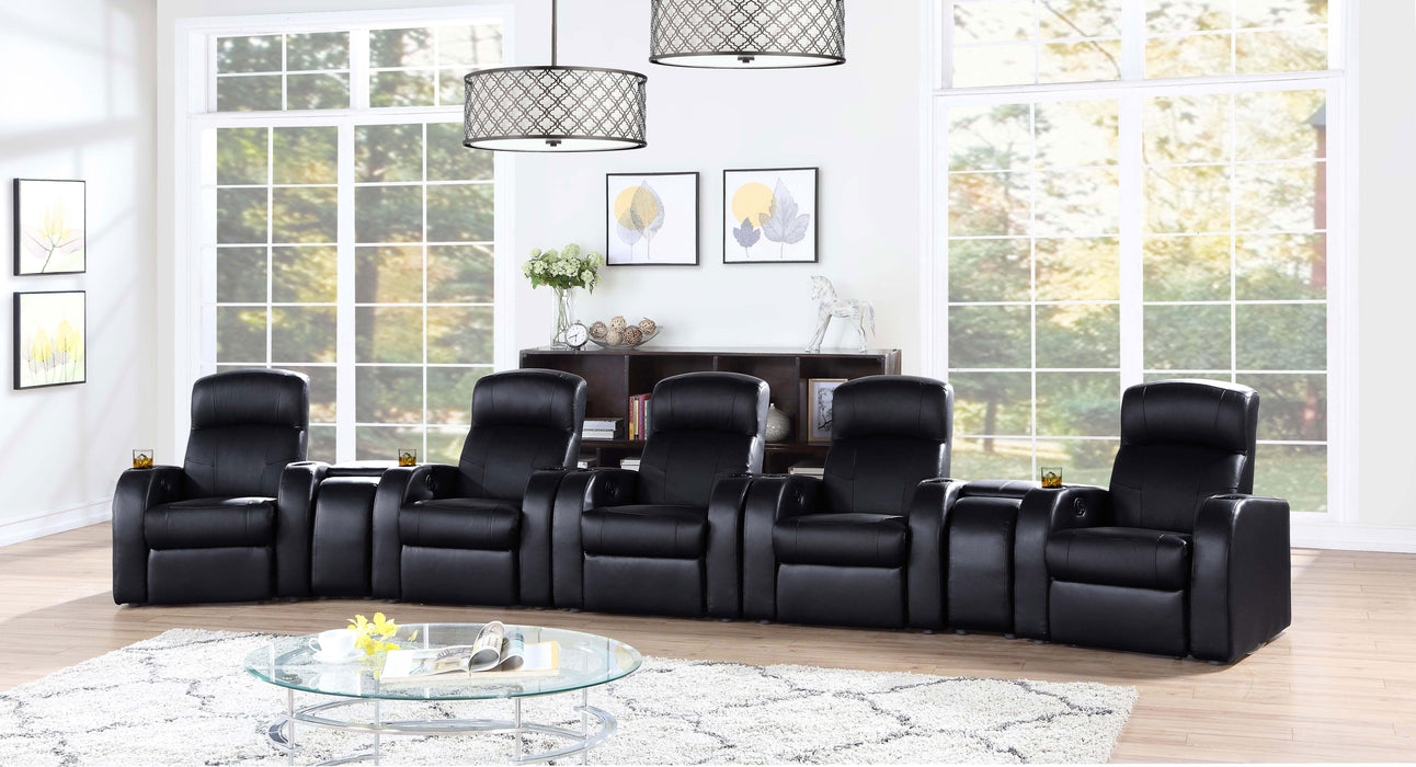 Cyrus Upholstered Track Arm Recliner Black