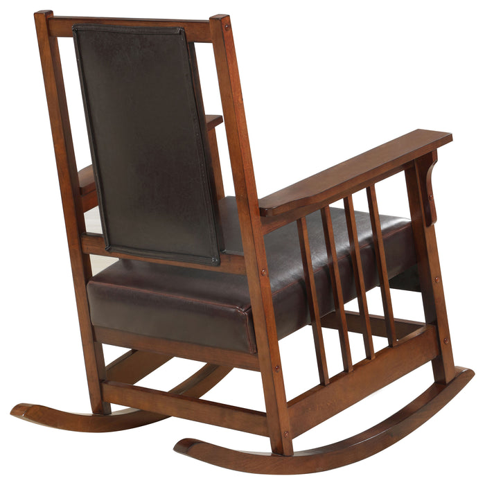 Ida Upholstered Rocking Chair Tobacco and Dark Brown