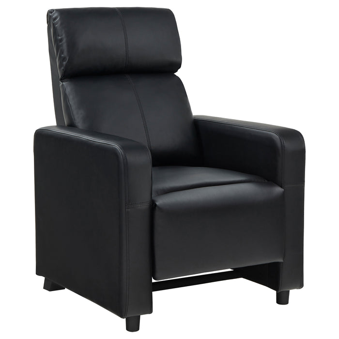 Toohey Upholstered Home Theater Push Back Recliner Black