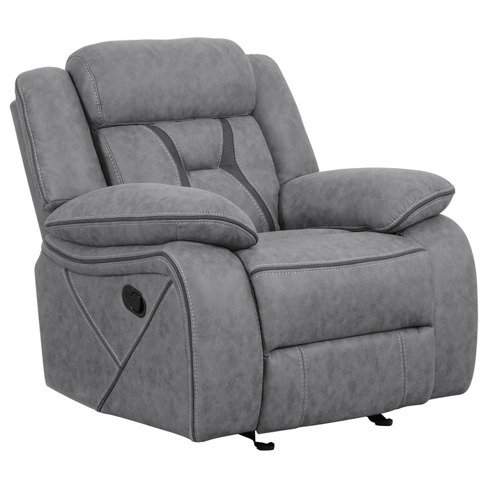 Higgins 3-piece Upholstered Motion Reclining Sofa Set Grey