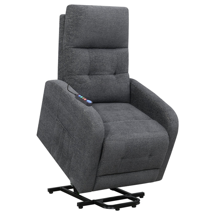 Howie Upholstered Power Lift Massage Chair Charcoal