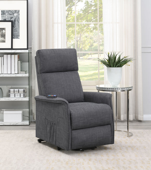 Herrera Upholstered Power Lift Massage Chair Charcoal