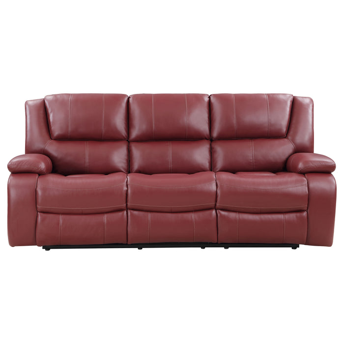 Camila Upholstered Motion Reclining Sofa Red