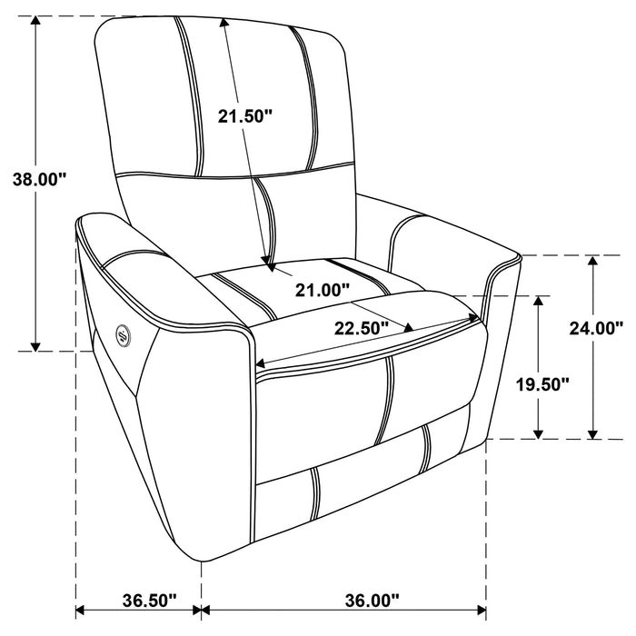 Greenfield Upholstered Power Recliner Chair Dove Grey