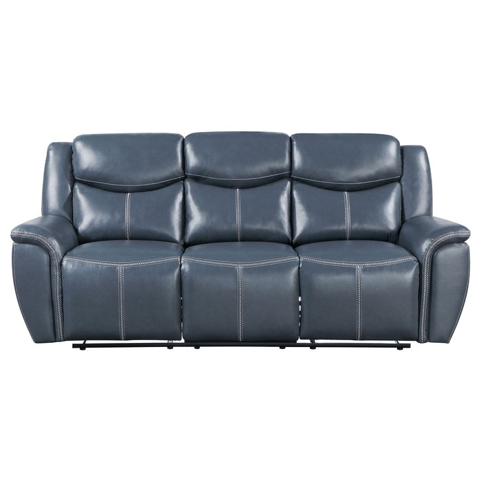 Sloane 2-piece Upholstered Reclining Sofa Set Blue