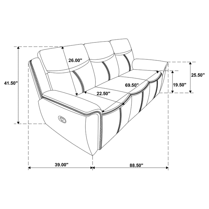 Sloane 3-piece Upholstered Reclining Sofa Set Blue