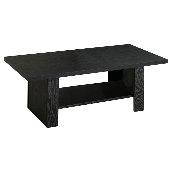 Rodez 3-piece Engineered Wood Coffee Table Set Black Oak