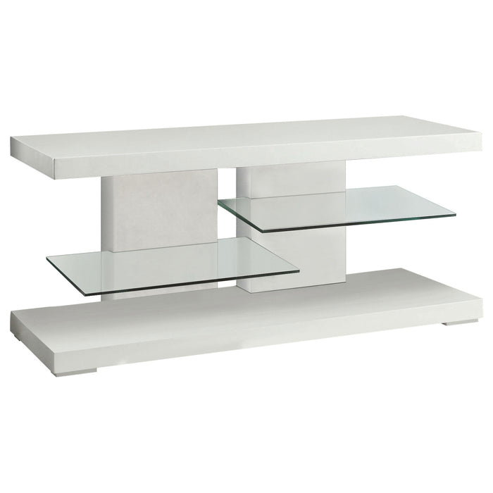 Cogswell 2-shelf Wood 47" TV Stand White High Gloss