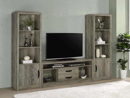 Burke 3-piece 59" TV Entertainment Center Grey Driftwood