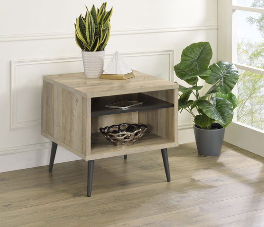 Welsh Square Engineered Wood Side End Table Distressed Pine