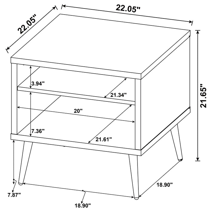 Welsh Square Engineered Wood Side End Table Distressed Pine