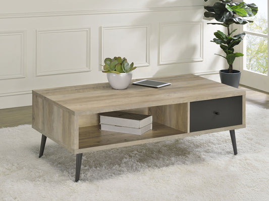 Welsh 1-drawer Engineered Wood Coffee Table Distressed Pine