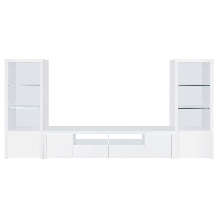 Jude 2-door Engineered Wood 79" TV Stand High Gloss White