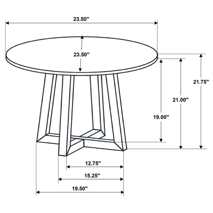 Skylark Round Marble-like SmartTop Side End Table Black