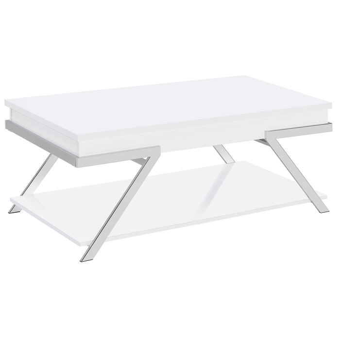 Marcia Rectangular Lift Top Coffee Table White High Gloss