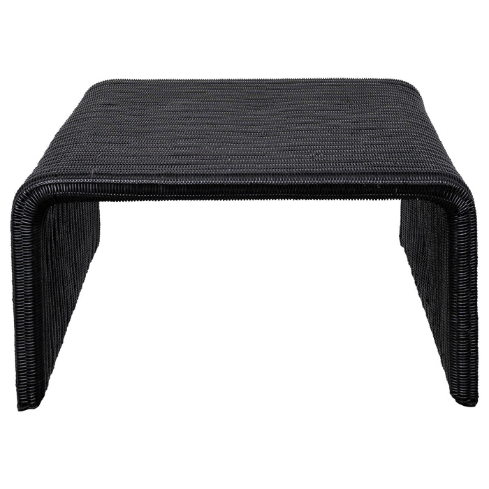 Cahya Woven Rattan Square Coffee Table Black