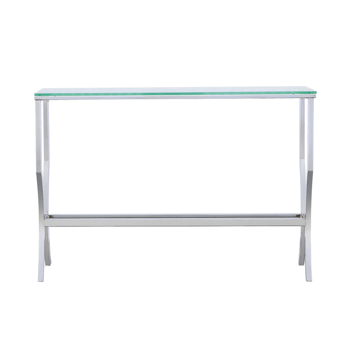 Saide Rectangular Glass Top Entryway Console Table Chrome