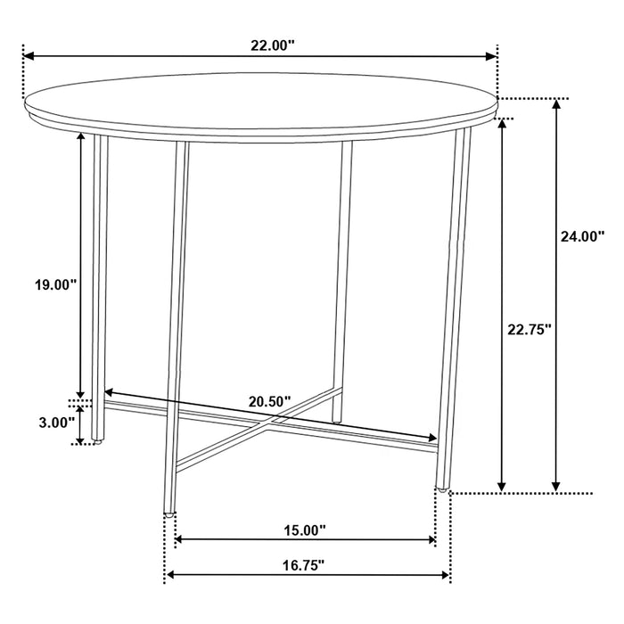 Ellison Round Marble Top Side End Table White and Gold