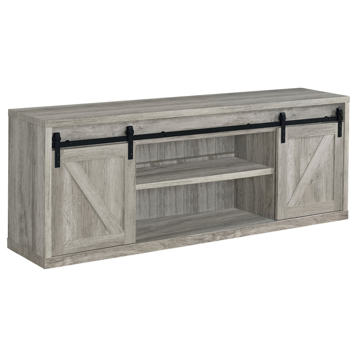 Brockton 2-door Engineered Wood 71-inch TV Stand Grey Driftwood