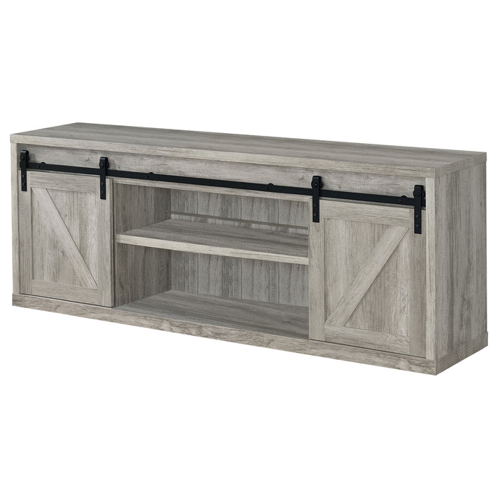 Brockton 2-door Engineered Wood 71-inch TV Stand Grey Driftwood