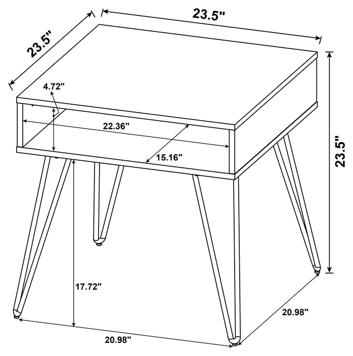 Fanning Engineered Wood Side End Table Golden Oak