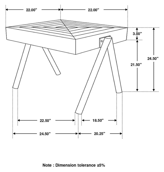 Avery Square Solid Mango Wood Side End Table Natural