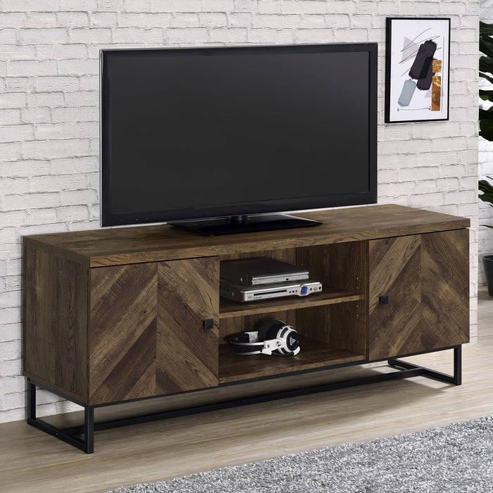 Myles 2-door Engineered Wood 60" TV Stand Rustic Oak