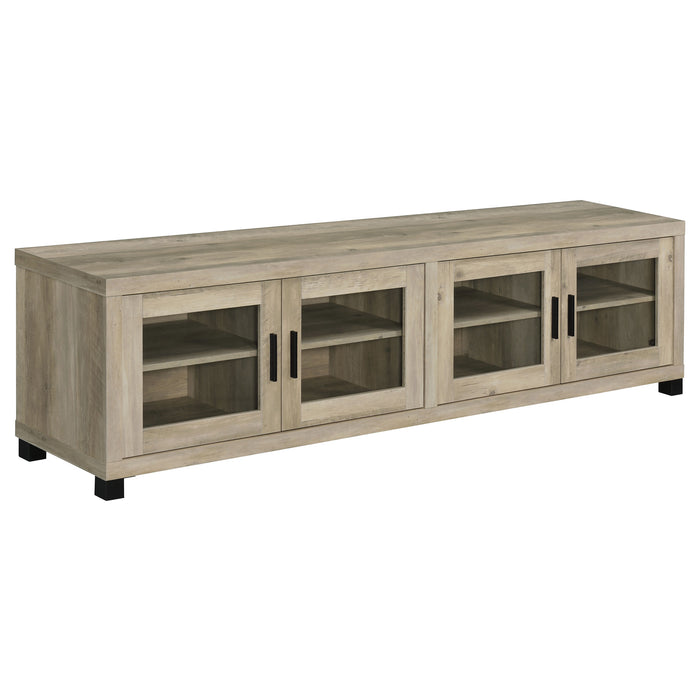 Sachin 4-door Engineered Wood 79-inch TV Stand Distressed Pine