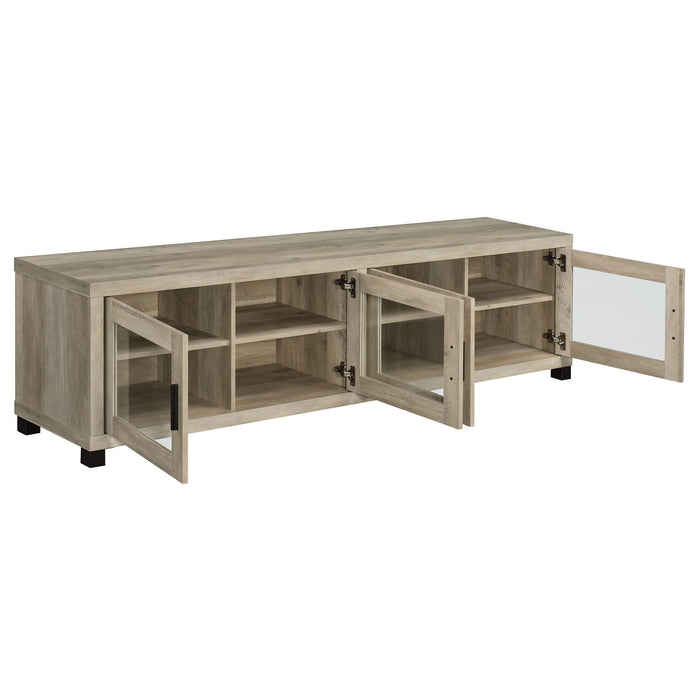 Sachin 4-door Engineered Wood 79-inch TV Stand Distressed Pine