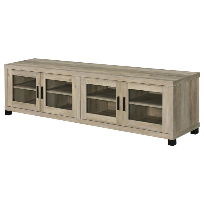 Sachin 4-door Engineered Wood 79-inch TV Stand Distressed Pine