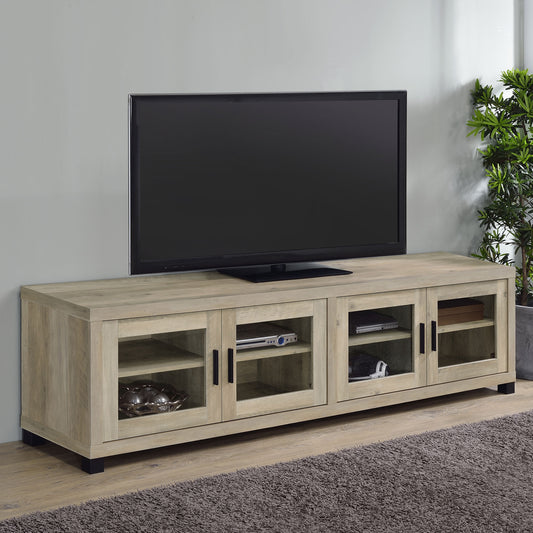 Sachin 4-door Engineered Wood 79-inch TV Stand Distressed Pine