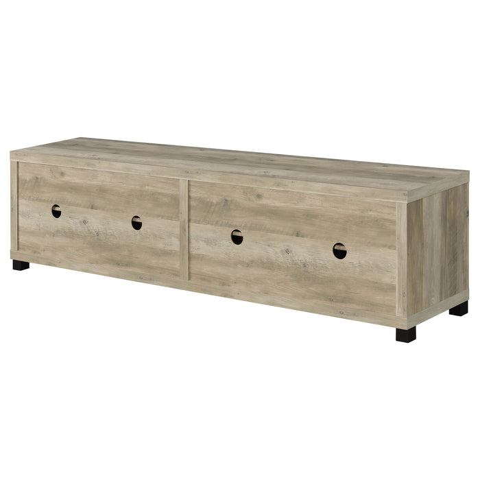 Sachin 4-door Engineered Wood 79-inch TV Stand Distressed Pine