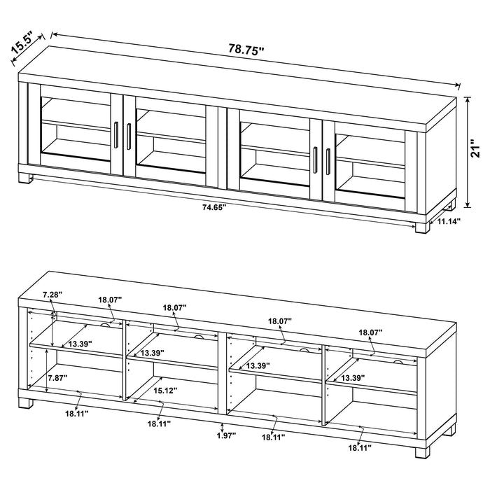 Sachin 4-door Engineered Wood 79-inch TV Stand Distressed Pine