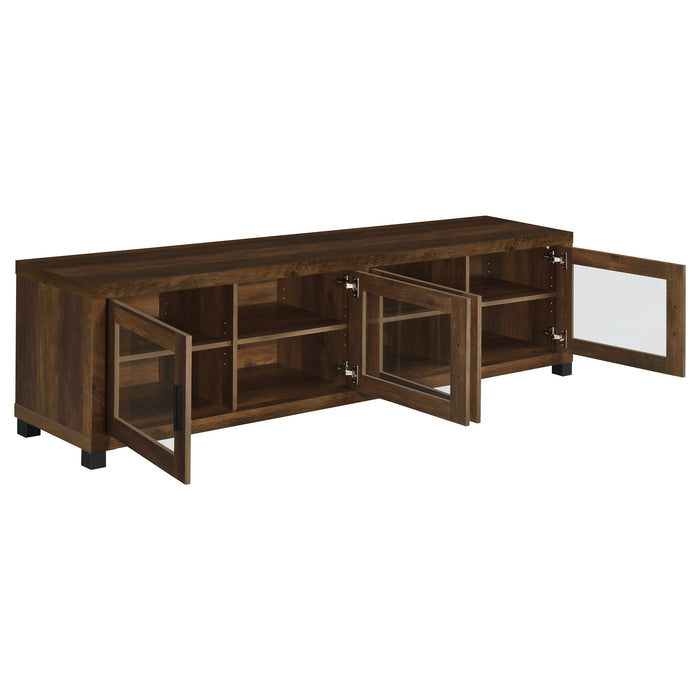 Sachin 4-door Engineered Wood 79-inch TV Stand Dark Pine