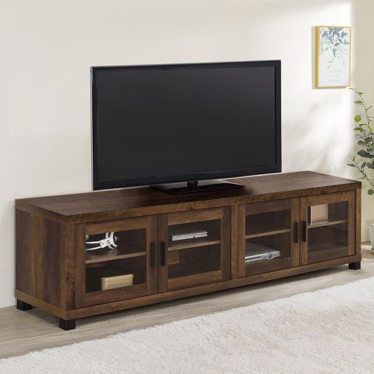 Sachin 4-door Engineered Wood 79-inch TV Stand Dark Pine