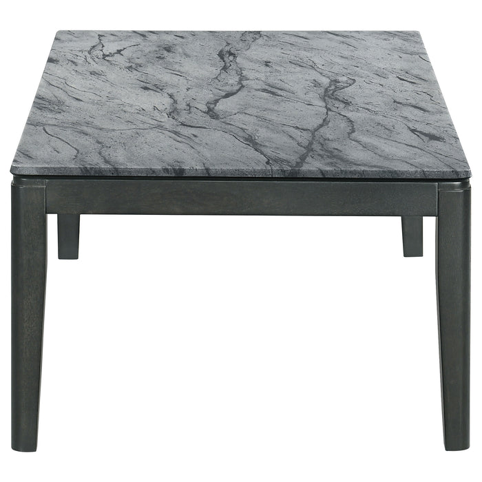 Mozzi Rectangular Faux Marble Coffee Table Grey and Black