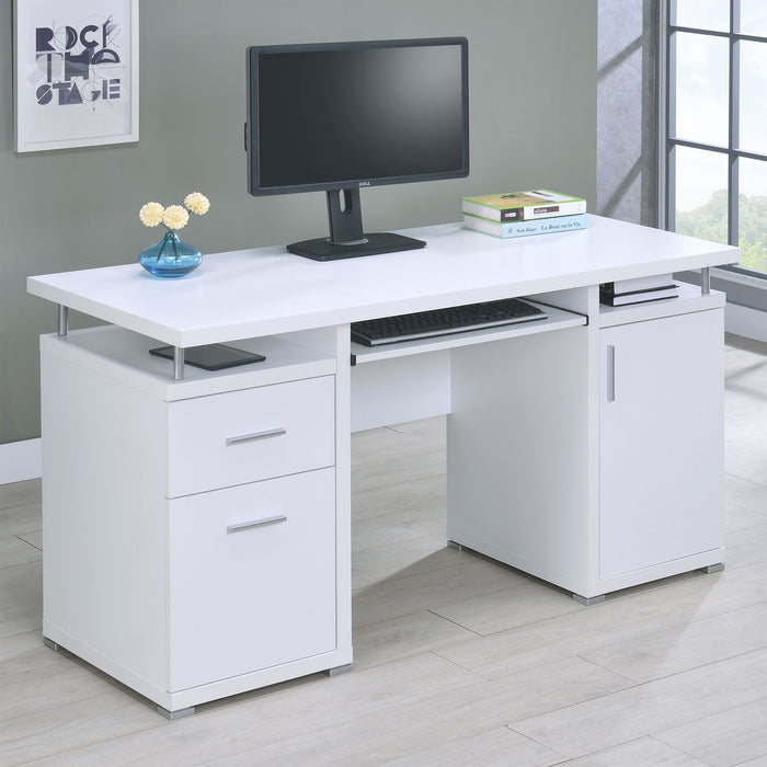 Tracy 55-inch 2-drawer Office Computer Desk White