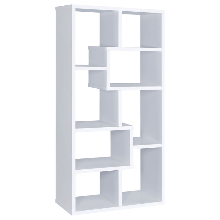 Theo 71-inch 7-shelf Bookshelf White