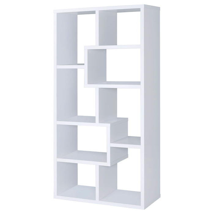 Theo 71-inch 7-shelf Bookshelf White