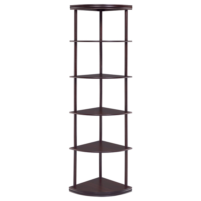 Bonwick 72-inch 5-shelf Corner Bookshelf Cappuccino