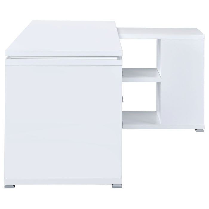 Yvette 60-inch 3-drawer L-Shape Computer Desk White