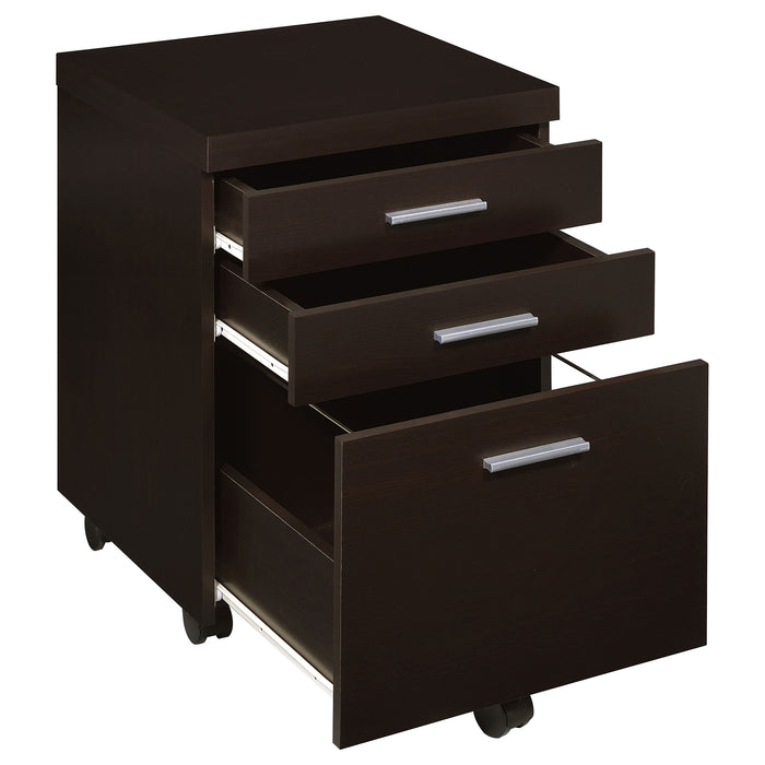 Skylar 3-drawer Home Office Mobile File Cabinet Cappuccino