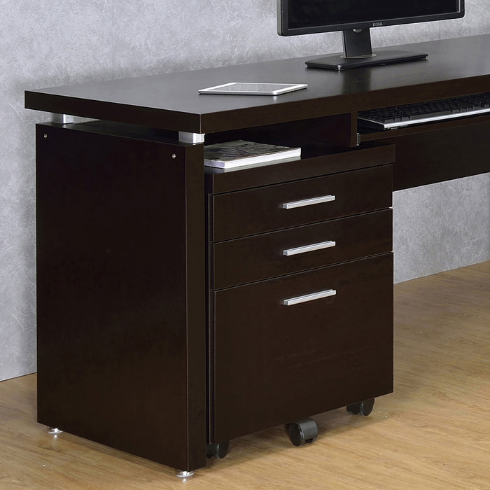 Skylar 3-drawer Home Office Mobile File Cabinet Cappuccino