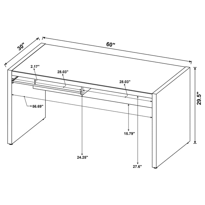 Skeena 60-inch Computer Desk with Keyboard Drawer Cappuccino