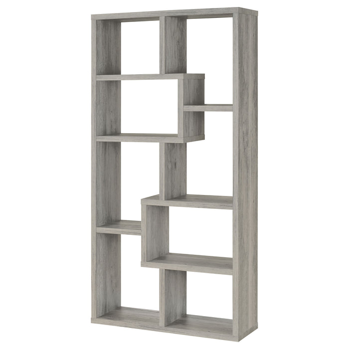 Theo 71-inch 7-shelf Bookshelf Grey Driftwood